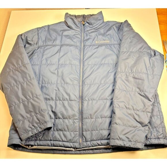 Columbia Omni-Heat Insulated Puffer Jacket Blue Men's XXL - Picture 2 of 6